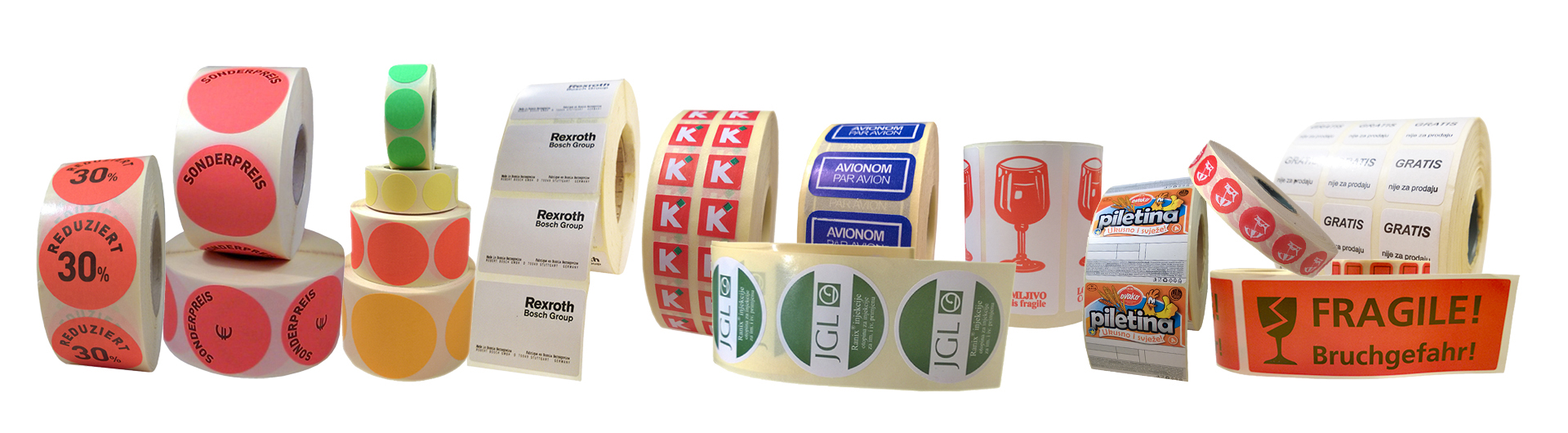 ROL Etiketten auf Rolle ist Etikettenhersteller für selbstklebende Etiketten auf Rolle.
